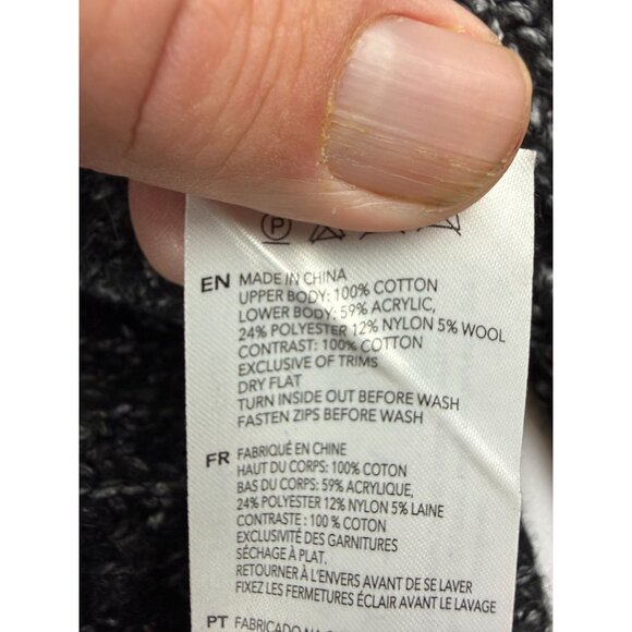 Varley Sweater Willard Half Zip Womens Medium Chunky Knit Pullover Black $178 - Picture 10 of 10